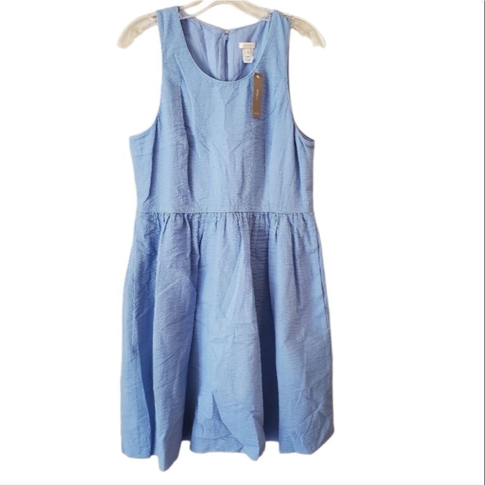 J. Crew Blue Scoop Neck Sleeveless Sundress 100% cotton